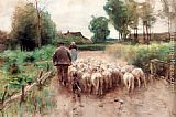 Anton Mauve Canvas Paintings - Bringing Home The Flock